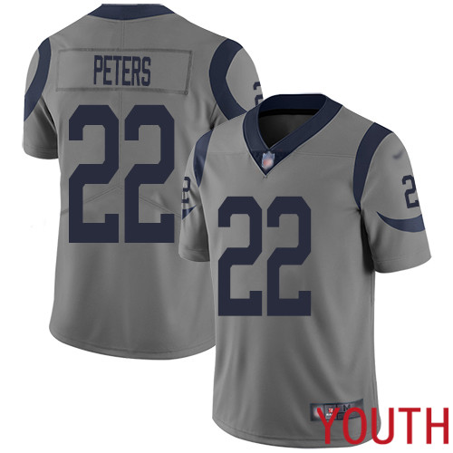 Los Angeles Rams Limited Gray Youth Marcus Peters Jersey NFL Football #22 Inverted Legend